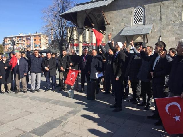 Erzurum'da Yeniden Refah partililer İsveç'i Protesto etti.!